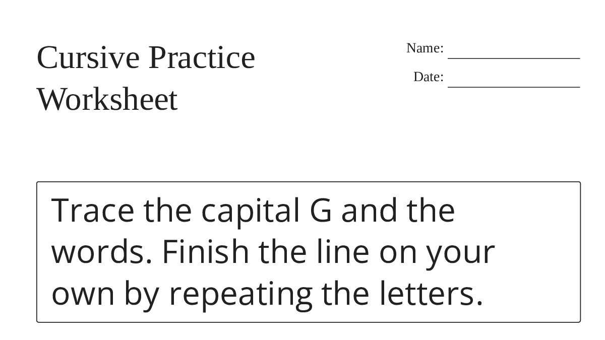 Cursive Practice Worksheet - My Worksheet Maker: Create Your Own Worksheets