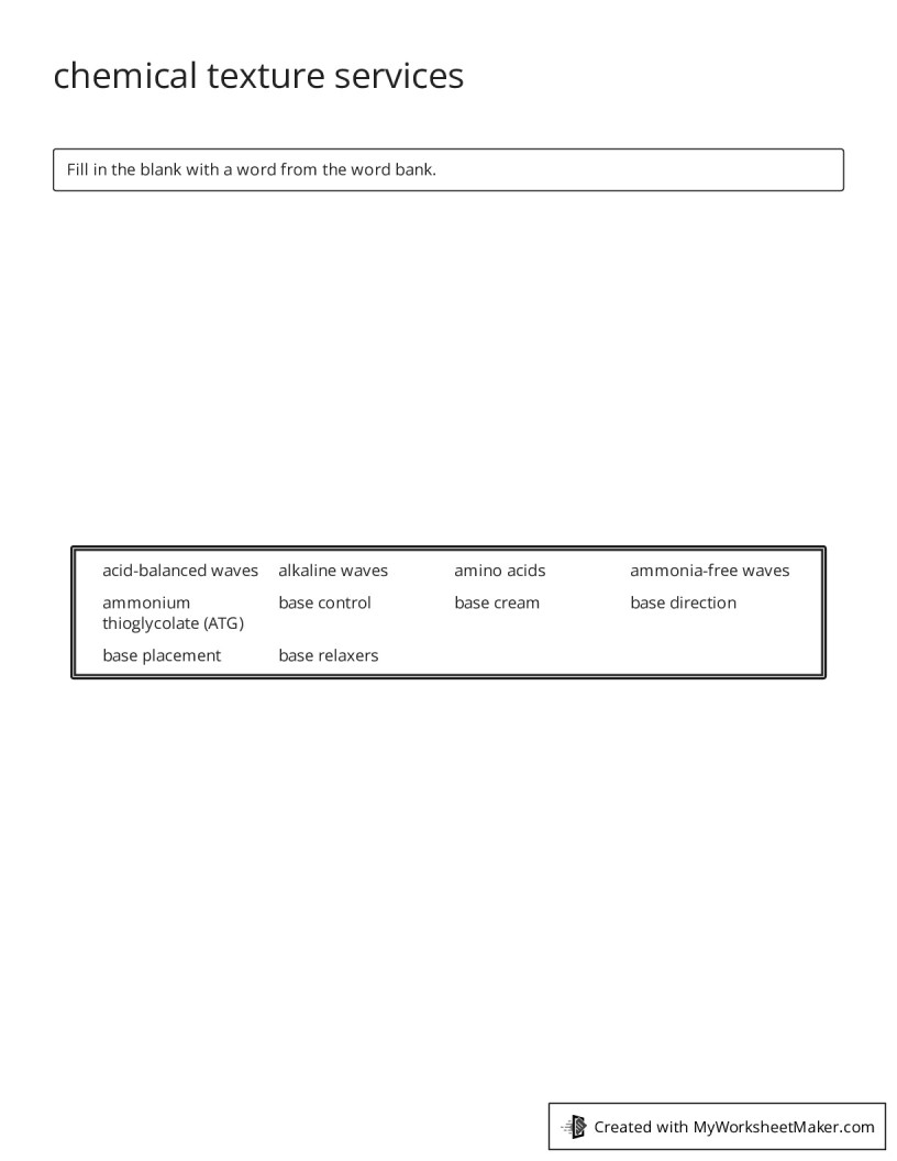 chemical texture services My Worksheet Maker Create Your Own Worksheets