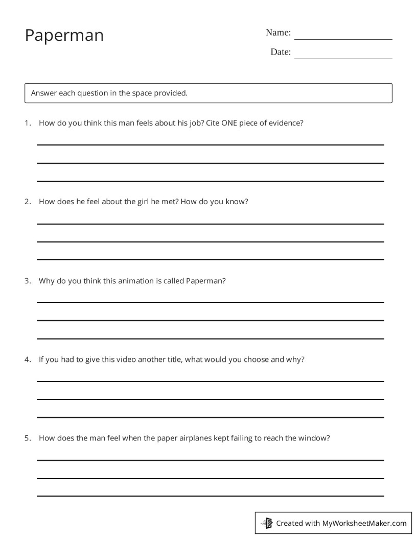 Paperman - My Worksheet Maker: Create Your Own Worksheets
