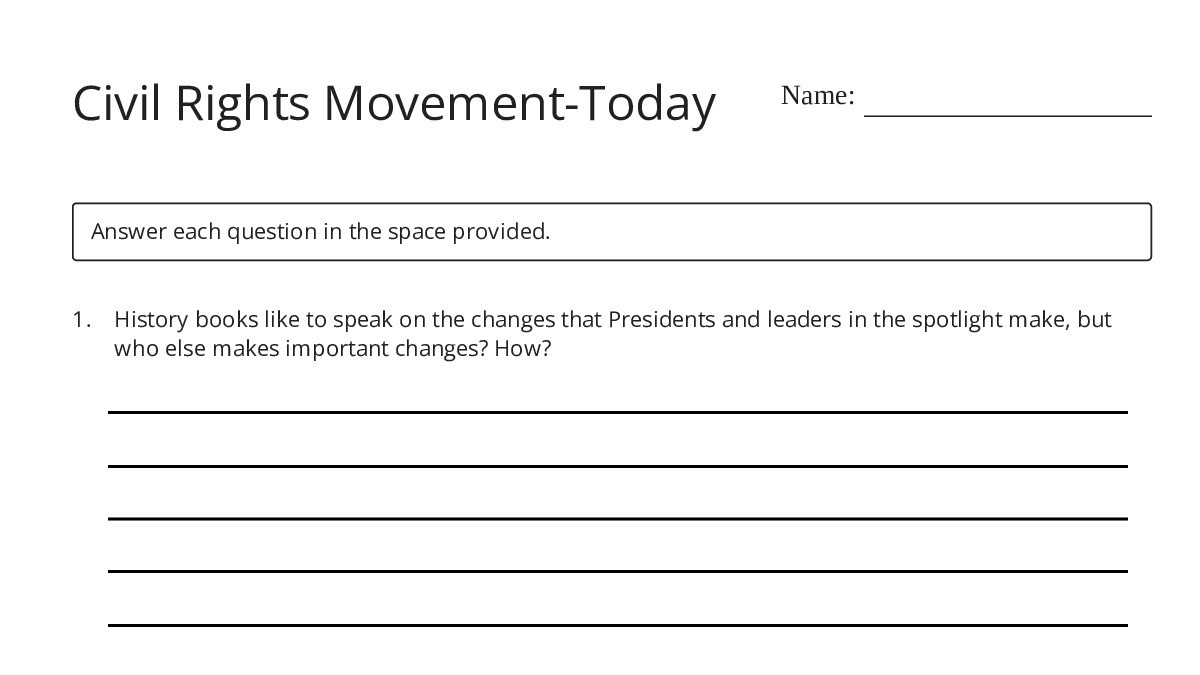 Civil Rights Movement Worksheet.pdf Civil Rights Movement-Today - My Worksheet Maker: Create Your Own ...