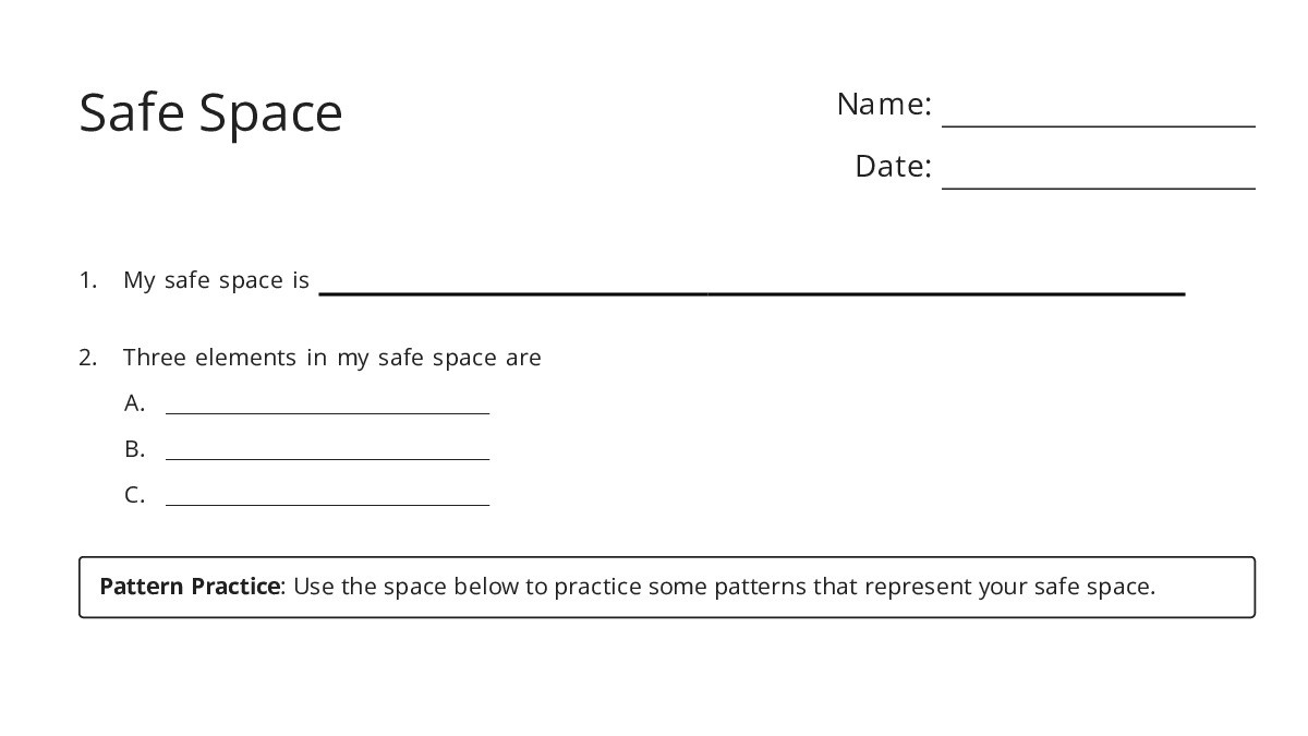 Safe Space Worksheet.pdf Safe Space - My Worksheet Maker: Create Your Own Worksheets