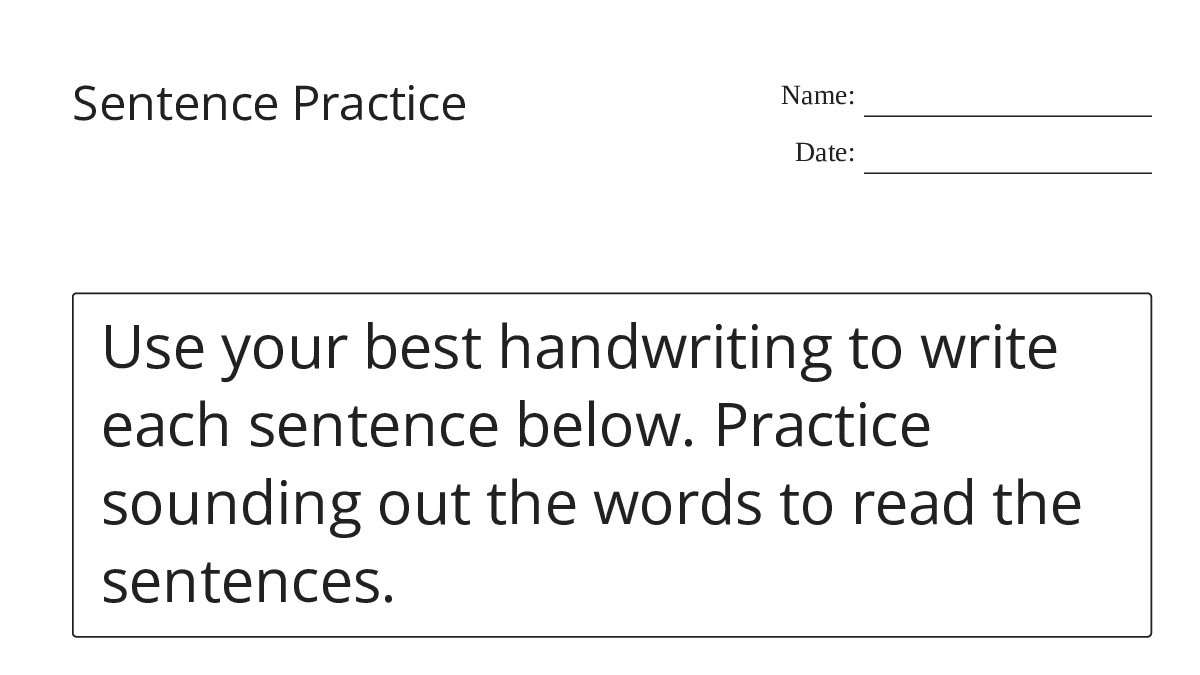 Sentence Practice - My Worksheet Maker: Create Your Own Worksheets