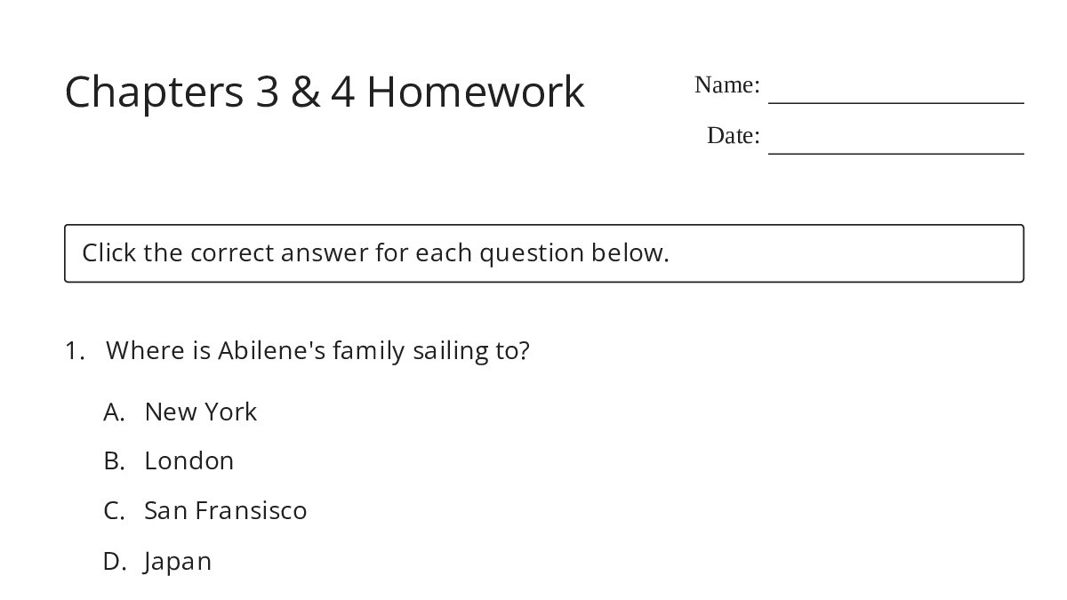 Chapters 3 & 4 Homework - My Worksheet Maker: Create Your Own Worksheets