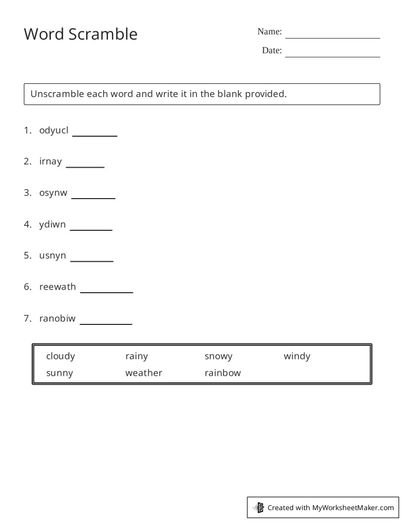 Word Scramble My Worksheet Maker Create Your Own Worksheets word-scramble-my-worksheet-maker-create-your-own-worksheets