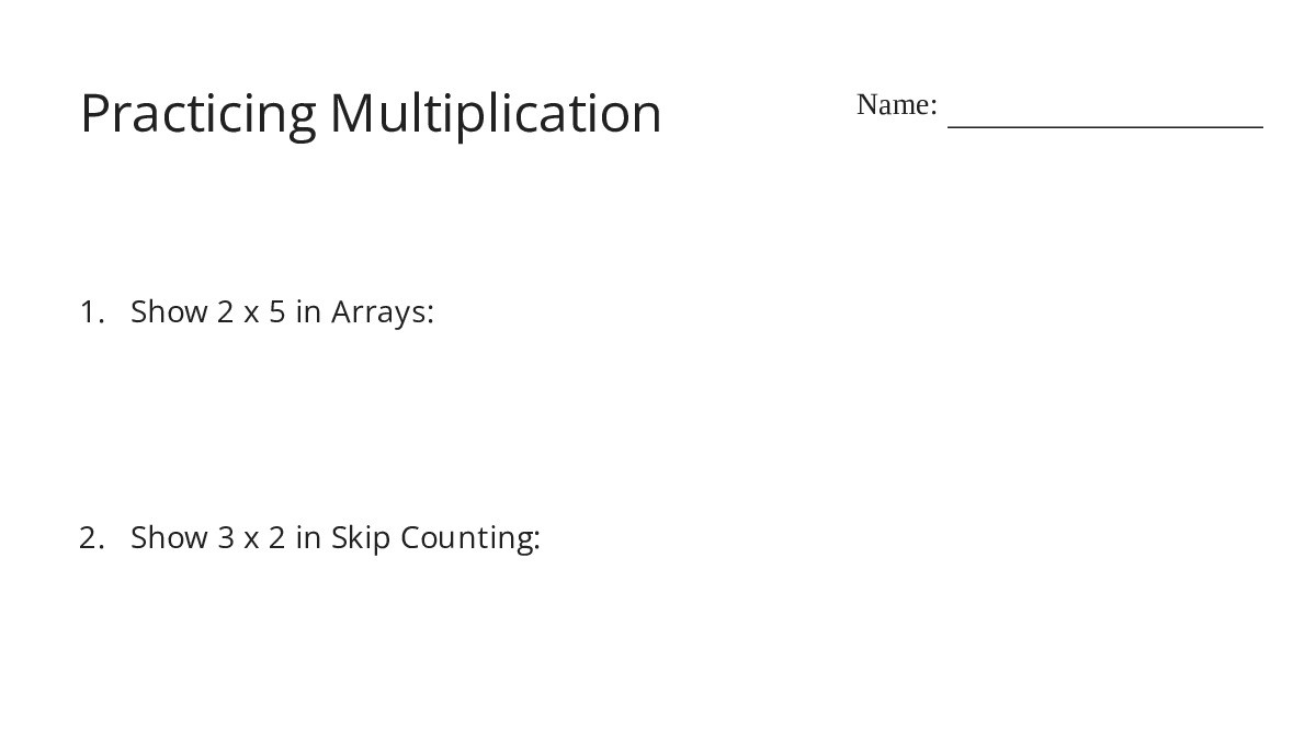 Practicing Multiplication - My Worksheet Maker: Create Your Own Worksheets