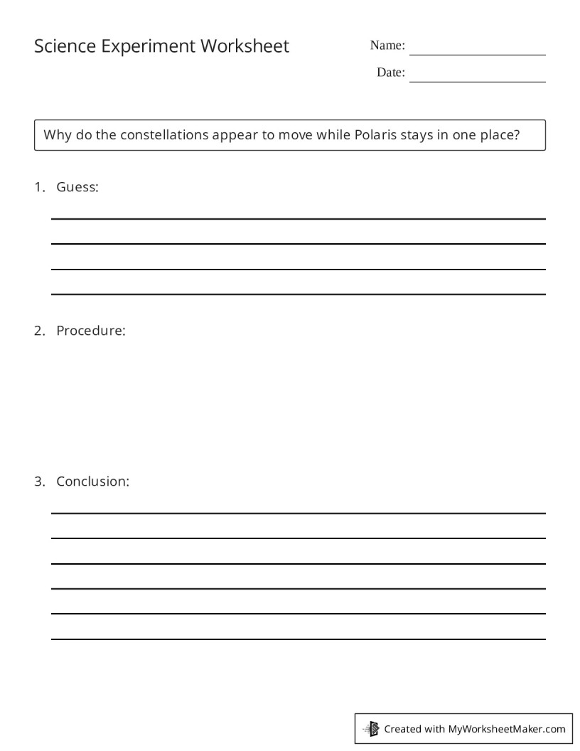 Science Experiment Worksheet - My Worksheet Maker: Create Your Own ...