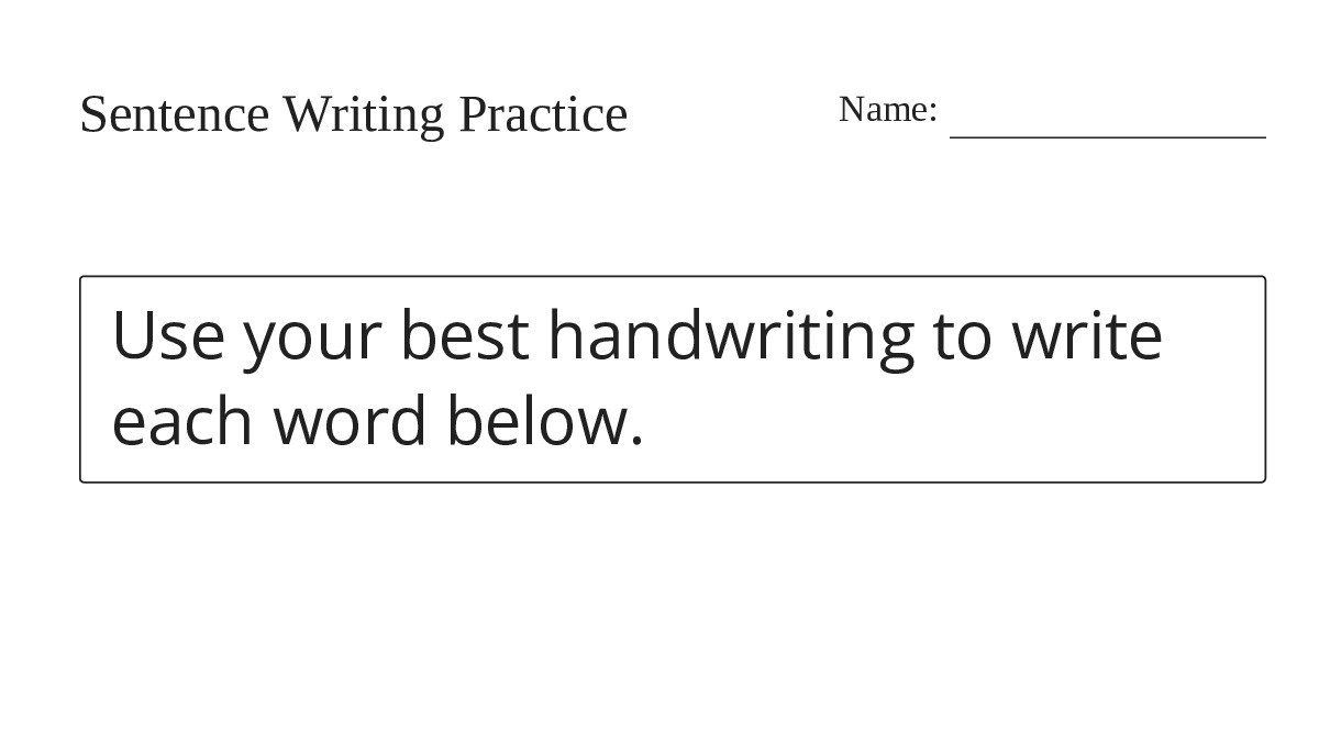 Sentence Writing Practice - My Worksheet Maker: Create Your Own Worksheets