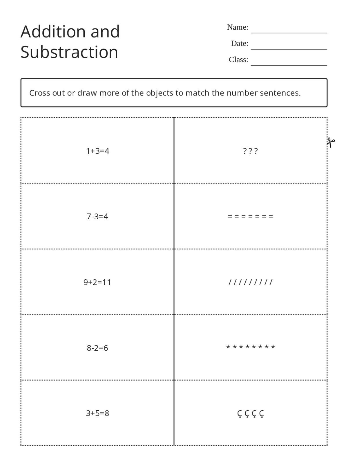 Addition and subtraction flashcards with basic arithmetic problems for early elementary.
