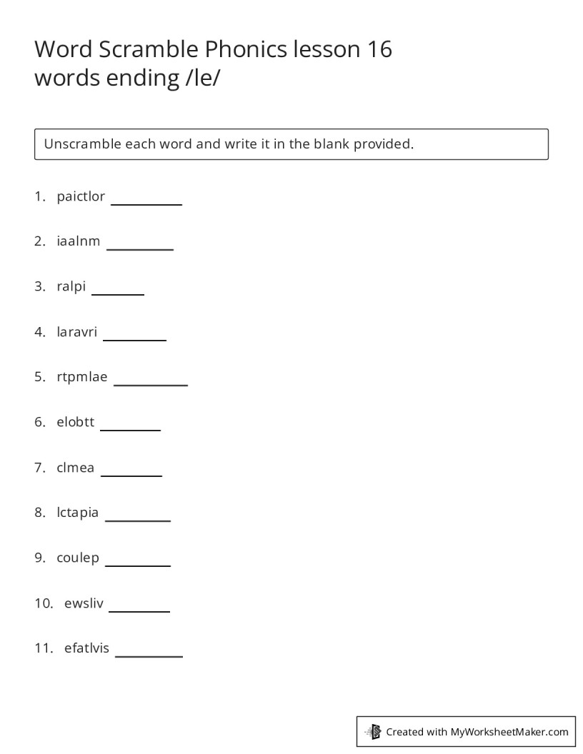 My Worksheet Maker The Best Online Worksheet Creator