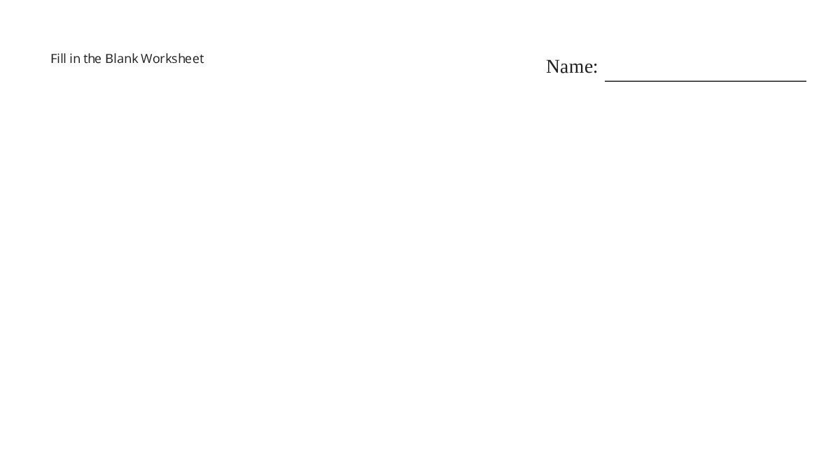 Fill in the Blank Worksheet - My Worksheet Maker: Create Your Own ...