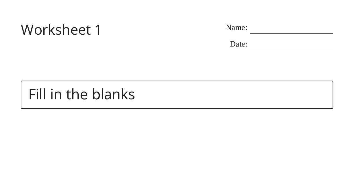 Worksheet 1 - My Worksheet Maker: Create Your Own Worksheets