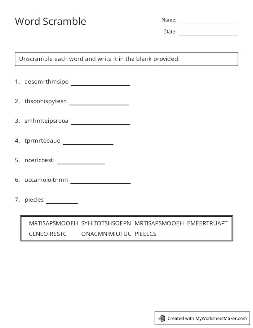 My Worksheet Maker The Best Online Worksheet Creator My Worksheet Maker The Best Online Worksheet Creator