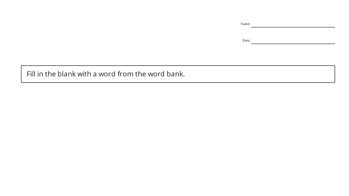 Fill in the Blank Worksheet - My Worksheet Maker: Create Your Own ...