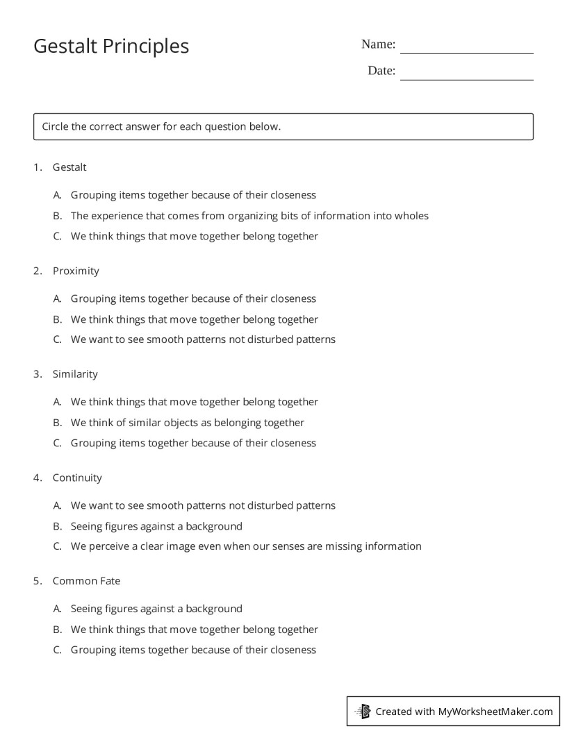 Gestalt Principles My Worksheet Maker Create Your Own Worksheets