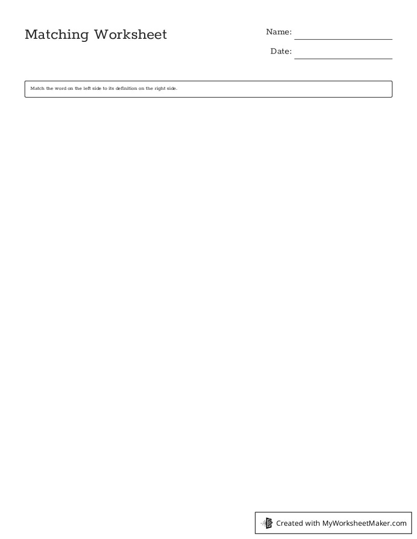 Matching Worksheets Maker