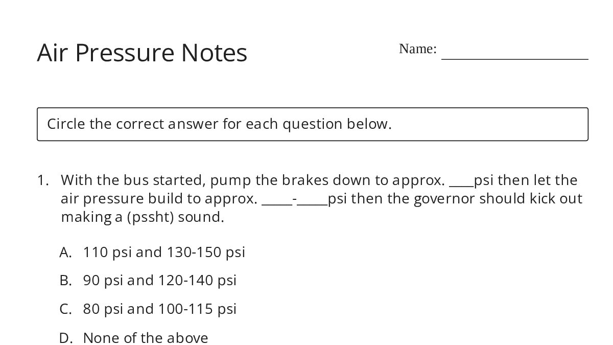 Air Pressure Notes - My Worksheet Maker: Create Your Own Worksheets
