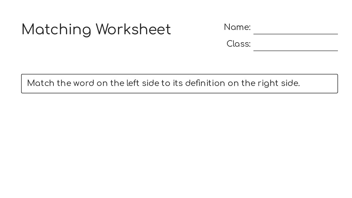 Matching Worksheet - My Worksheet Maker: Create Your Own Worksheets