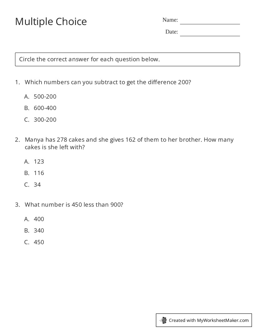 Printable Worksheet Creator
