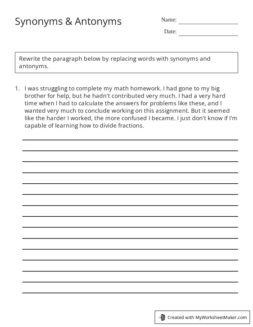 My Worksheet Maker The Best Online Worksheet Creator