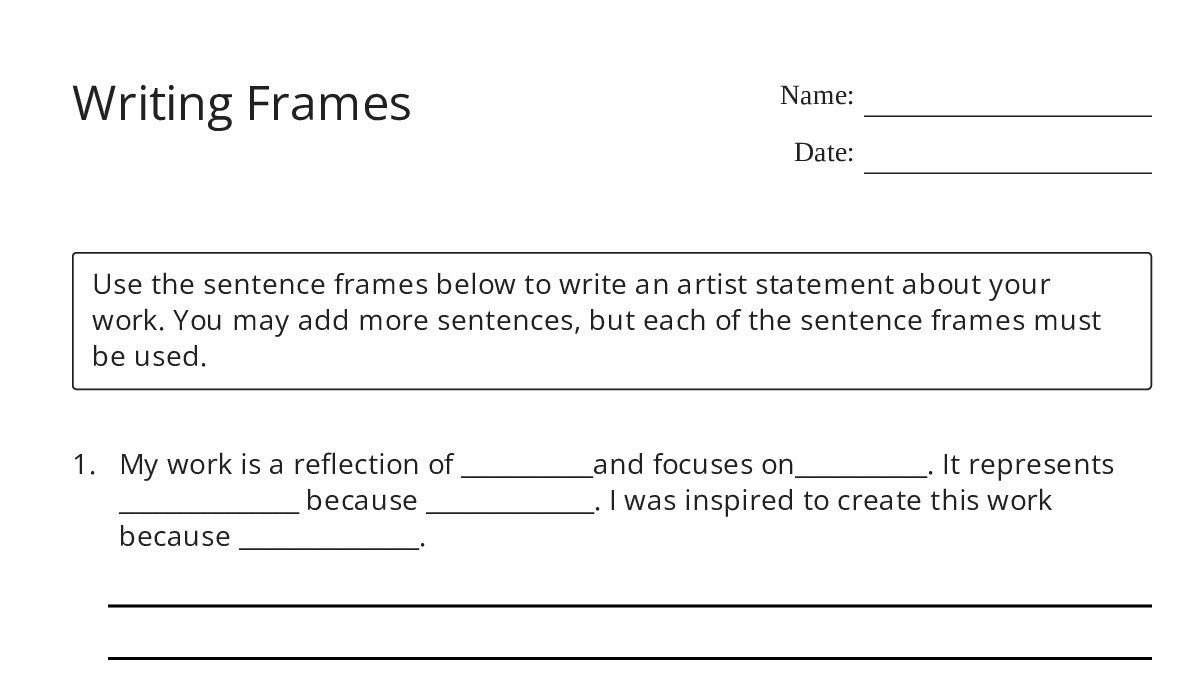 Writing Frames - My Worksheet Maker: Create Your Own Worksheets