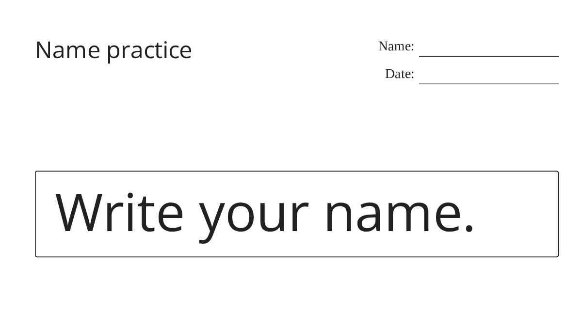 Name practice - My Worksheet Maker: Create Your Own Worksheets