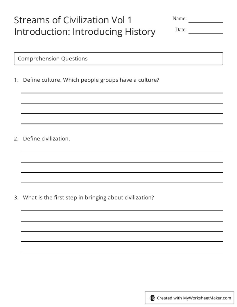 Streams of Civilization Vol 1 Introduction: Introducing History - My ...