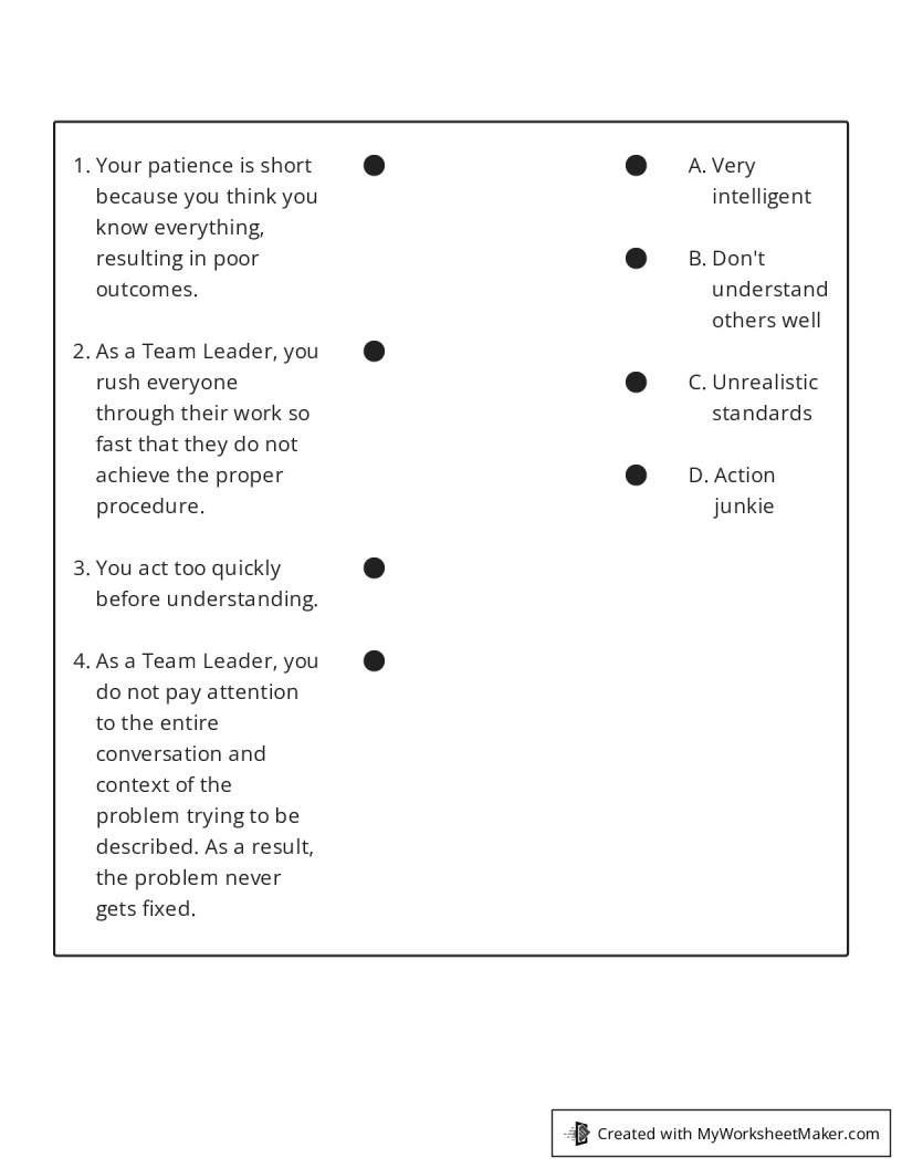 Matching worksheet my worksheet maker create your own worksheets