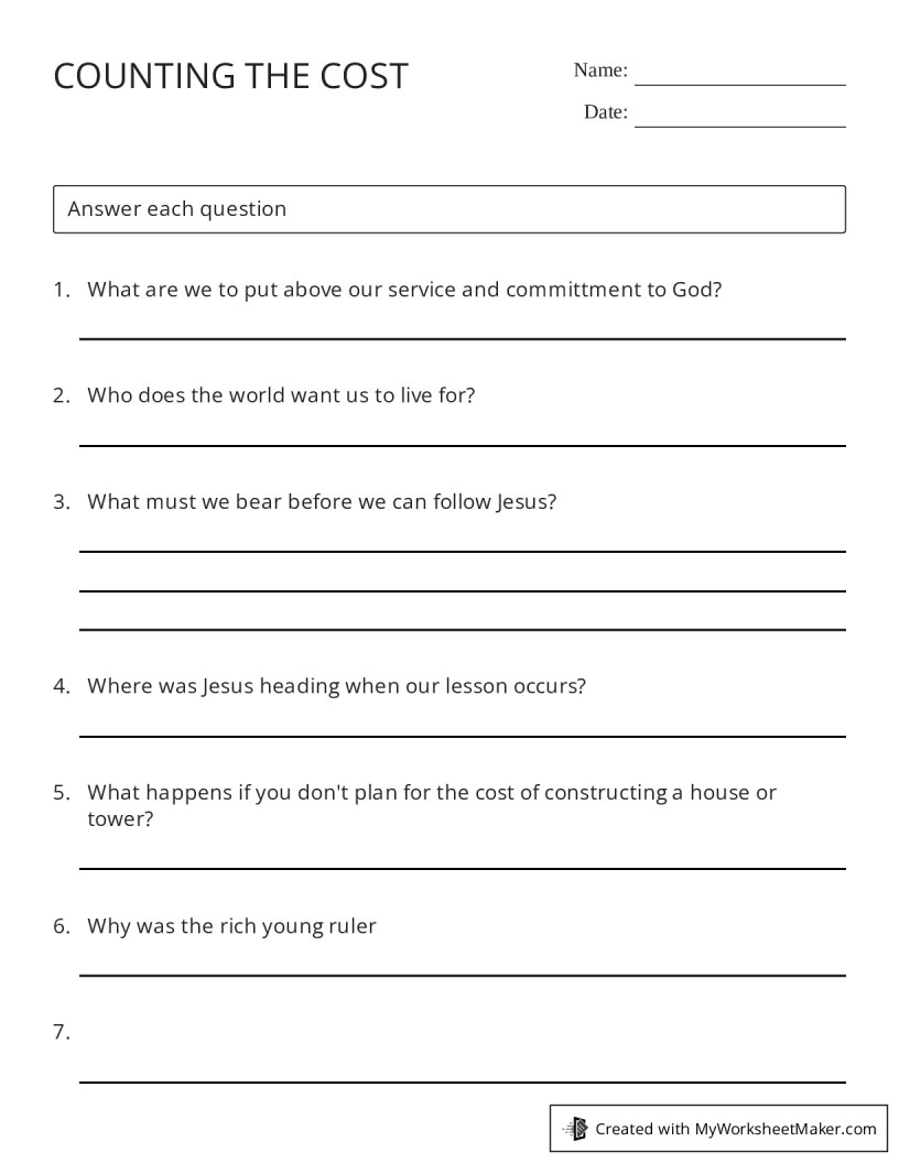 My Worksheet Maker - The Best Worksheet Maker
