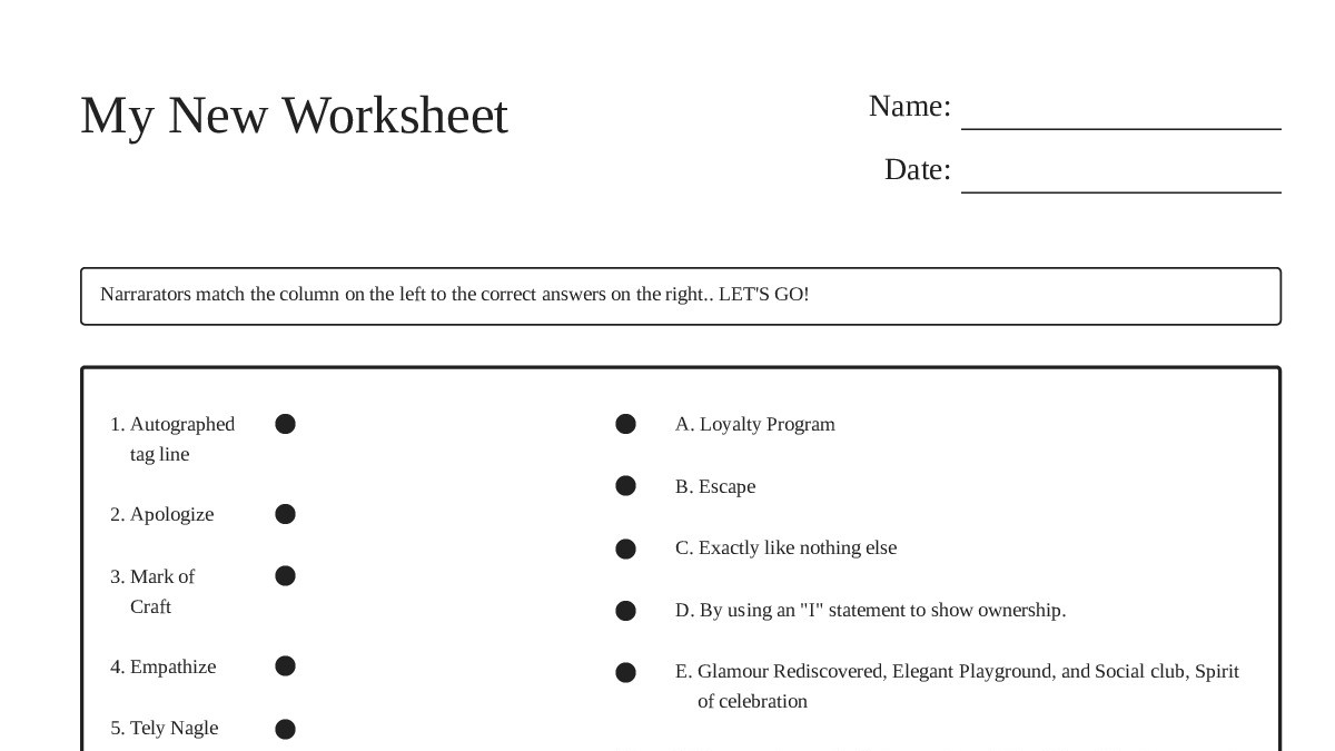 My New Worksheet - My Worksheet Maker: Create Your Own Worksheets