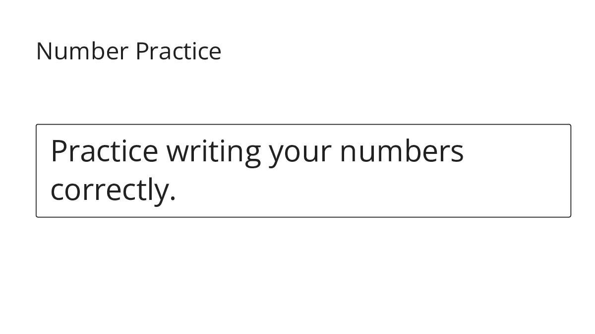 Number Practice - My Worksheet Maker: Create Your Own Worksheets