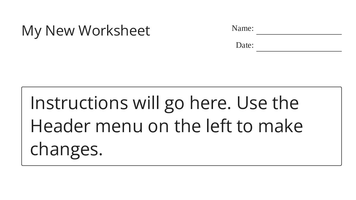 My New Worksheet - My Worksheet Maker: Create Your Own Worksheets