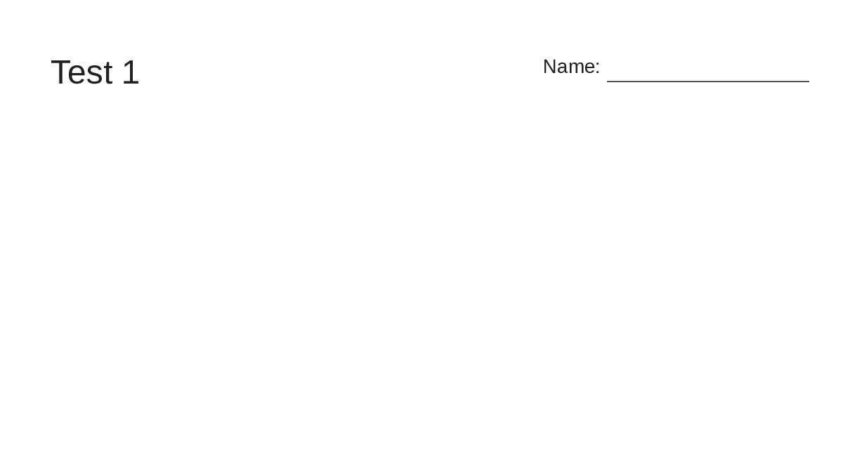 Test 1 - My Worksheet Maker: Create Your Own Worksheets