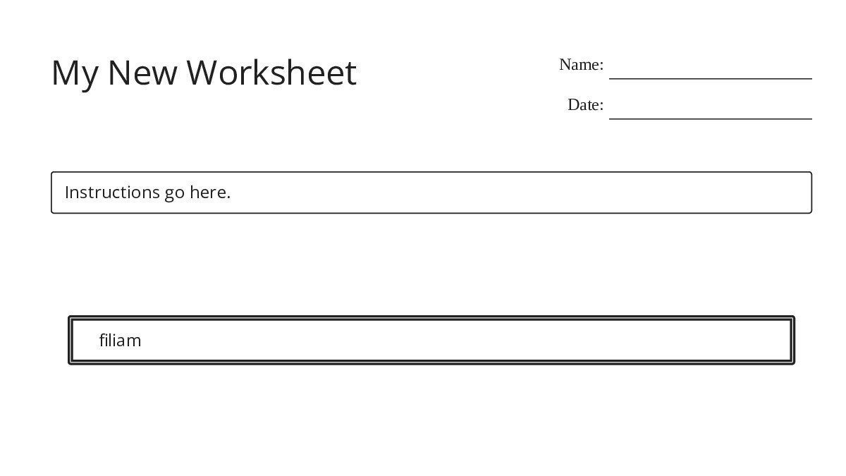 My New Worksheet - My Worksheet Maker: Create Your Own Worksheets