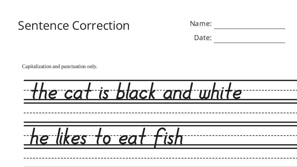 Sentence Correction - My Worksheet Maker: Create Your Own Worksheets