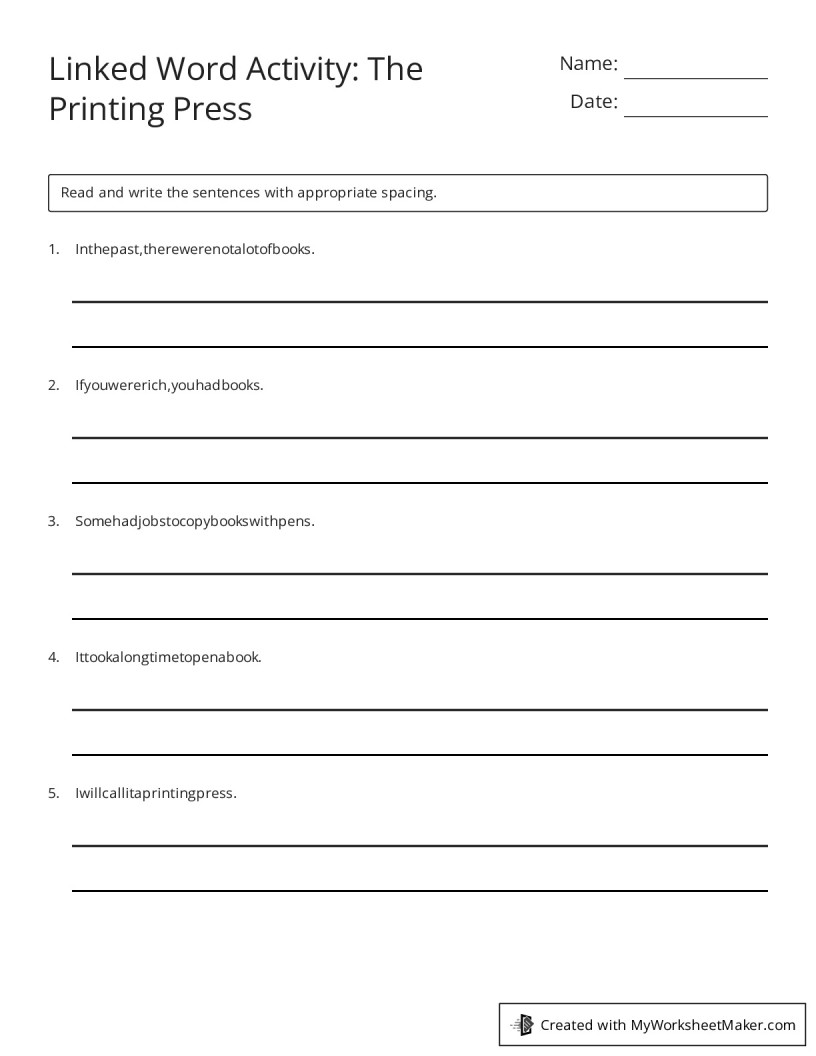 My Worksheet Maker The Best Worksheet Maker