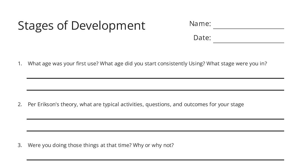 Stages of Development - My Worksheet Maker: Create Your Own Worksheets