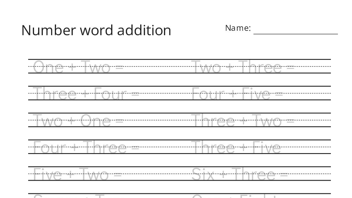Number Words Addition Number word addition - My Worksheet Maker: Create Your Own Worksheets