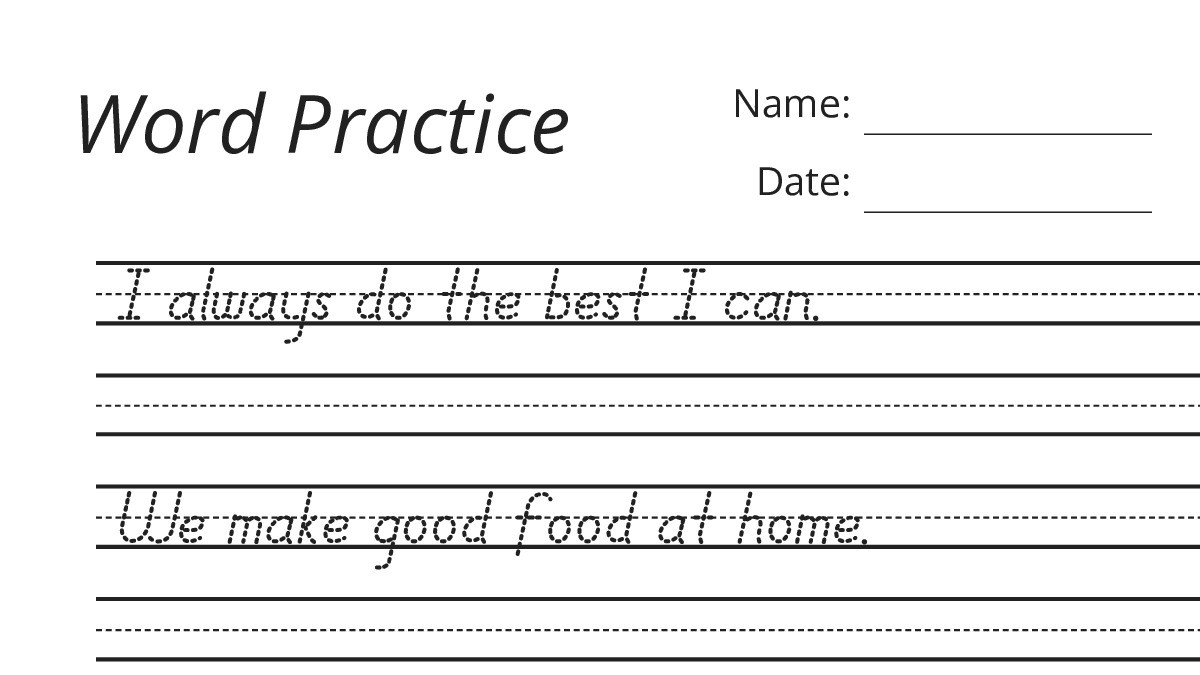 Word Practice﻿﻿ - My Worksheet Maker: Create Your Own Worksheets