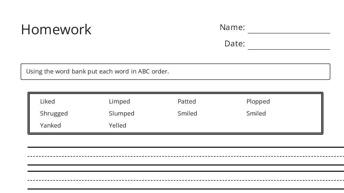 Homework - My Worksheet Maker: Create Your Own Worksheets