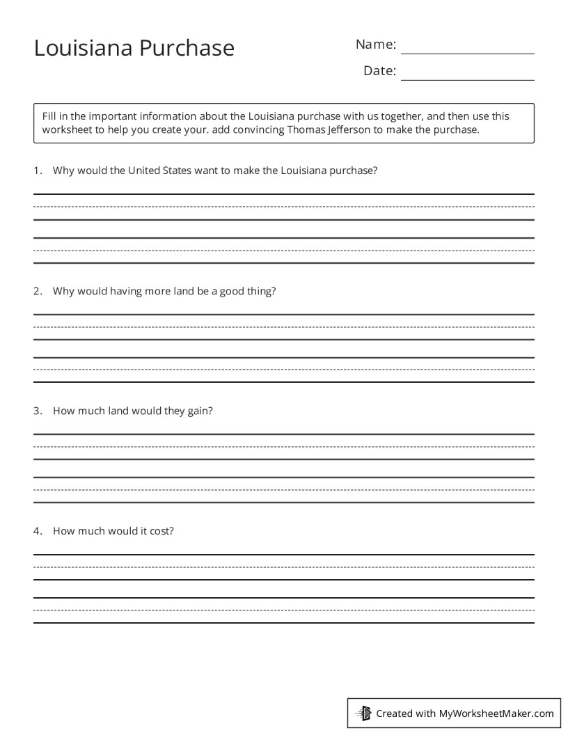 Making A Purchase Worksheet