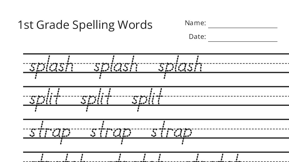 1st Grade Spelling Words - My Worksheet Maker: Create Your Own Worksheets