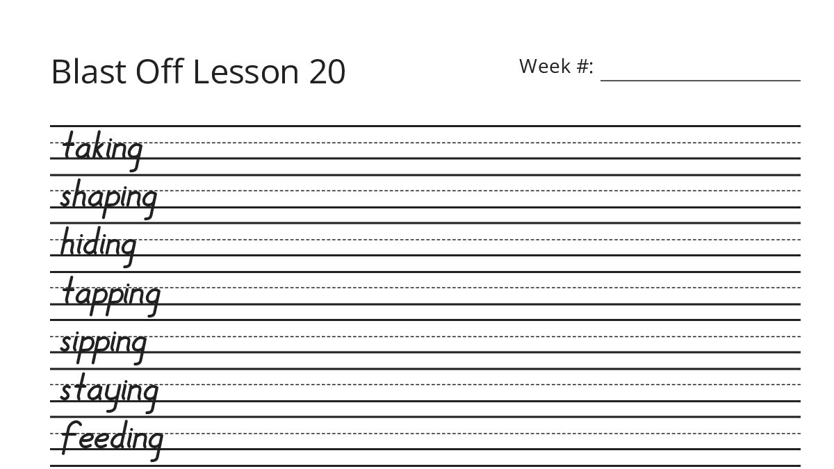 Blast Off Lesson 20 - My Worksheet Maker: Create Your Own Worksheets