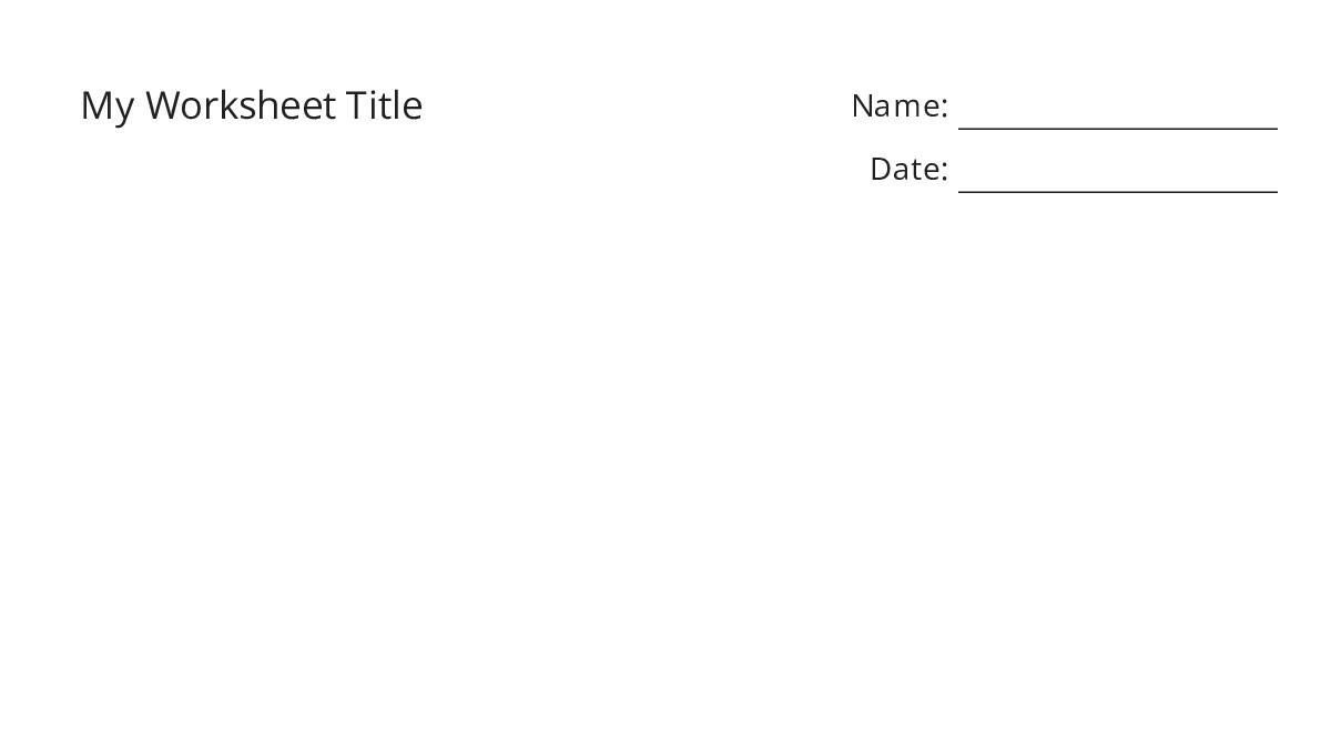 My Worksheet Title - My Worksheet Maker: Create Your Own Worksheets