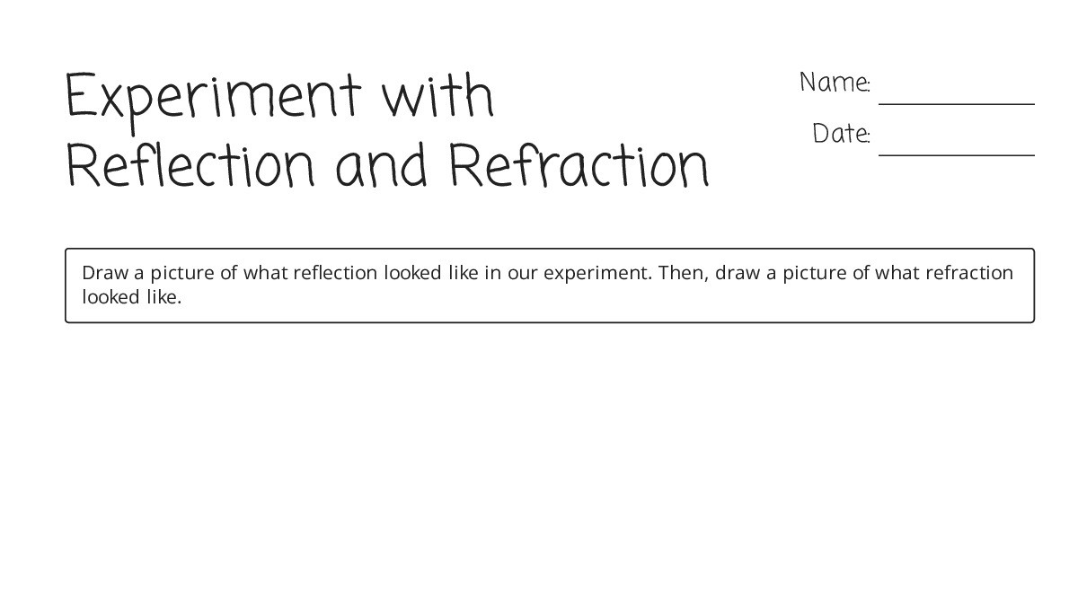 Experiment with Reflection and Refraction - My Worksheet Maker: Create ...