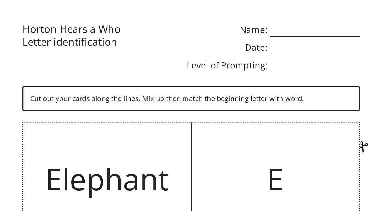 Horton Hears a Who Letter identification - My Flashcard Maker: Create ...