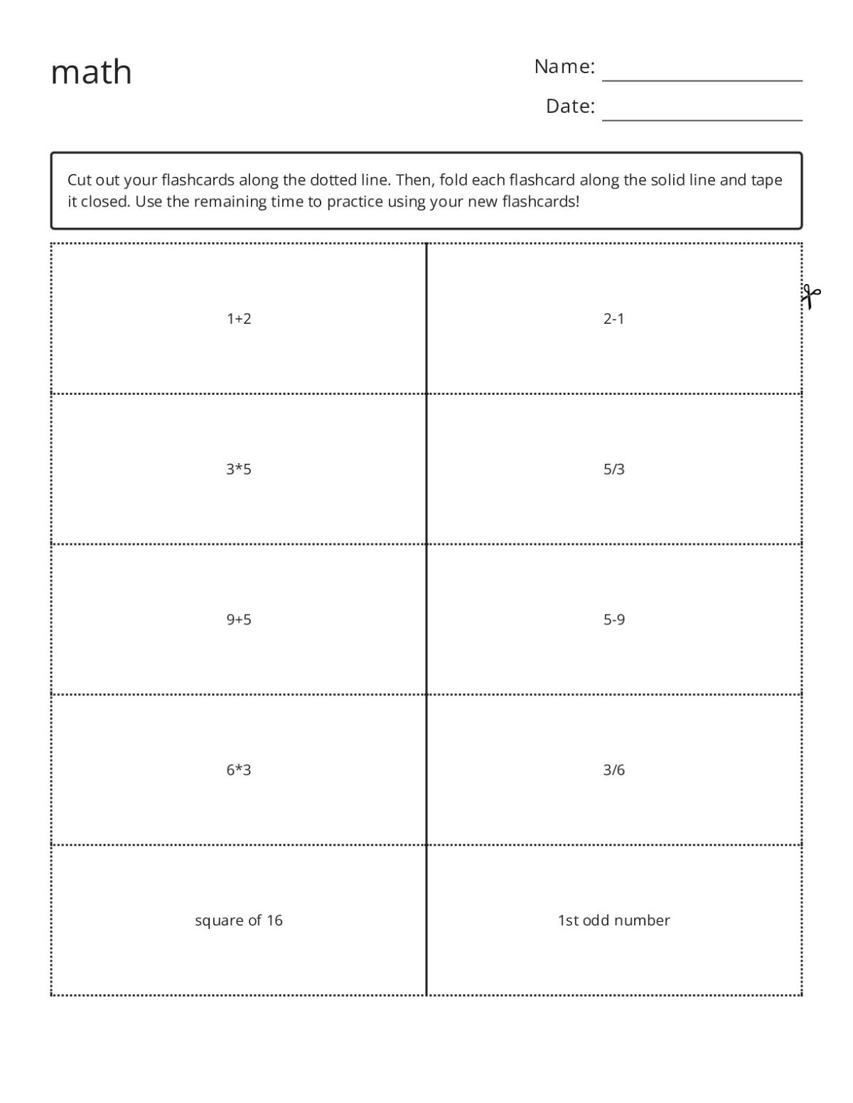 Math flashcards for Grade 3 with addition, multiplication, and fraction problems.