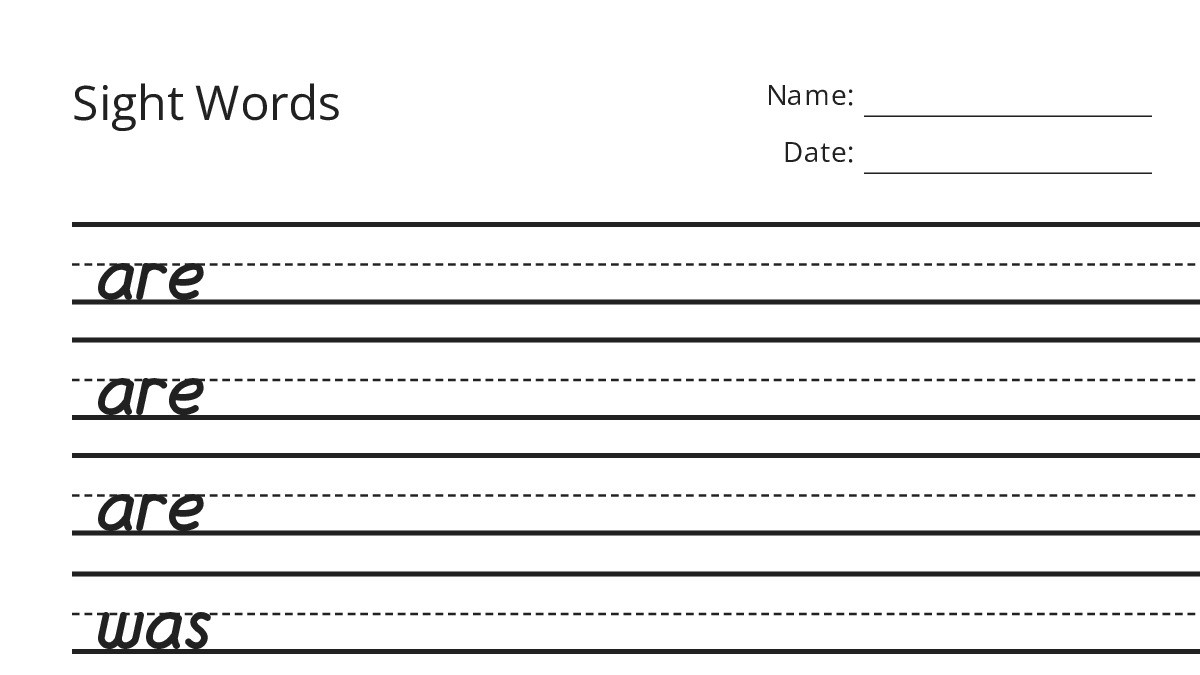 Sight Words - My Worksheet Maker: Create Your Own Worksheets
