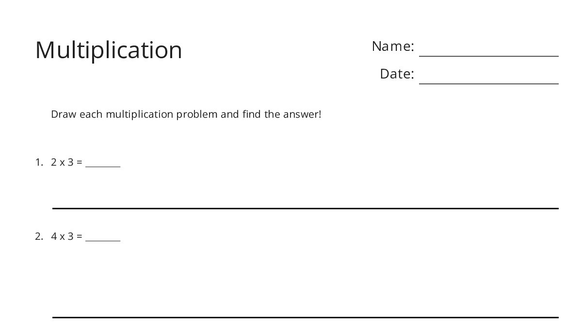 Multiplication - My Worksheet Maker: Create Your Own Worksheets