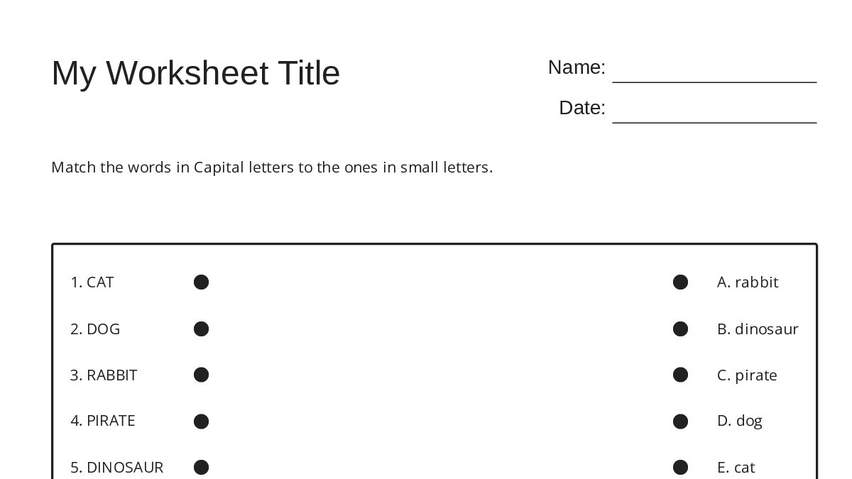 My Worksheet Title - My Worksheet Maker: Create Your Own Worksheets