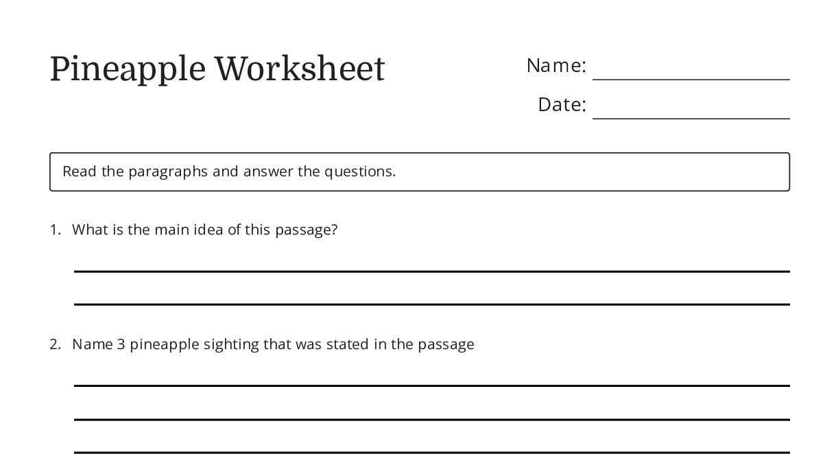 Pineapple Worksheet.pdf Pineapple Worksheet - My Worksheet Maker: Create Your Own Worksheets